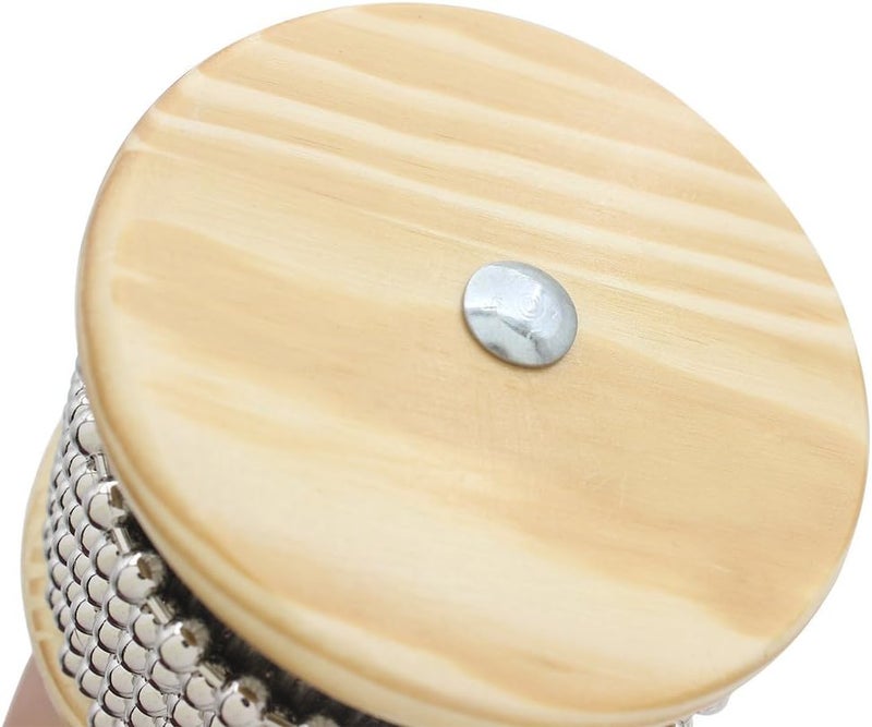Mowind Wooden Cabasa Hand Shaker Percussion Instrument with Metal Beads for Classroom Band 3.4" Size - Image 4